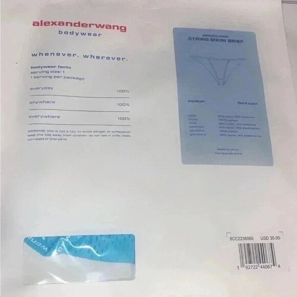NWT Alexander wang body wear fluoro string cut bikini brief in athletic mesh M - Picture 3 of 3